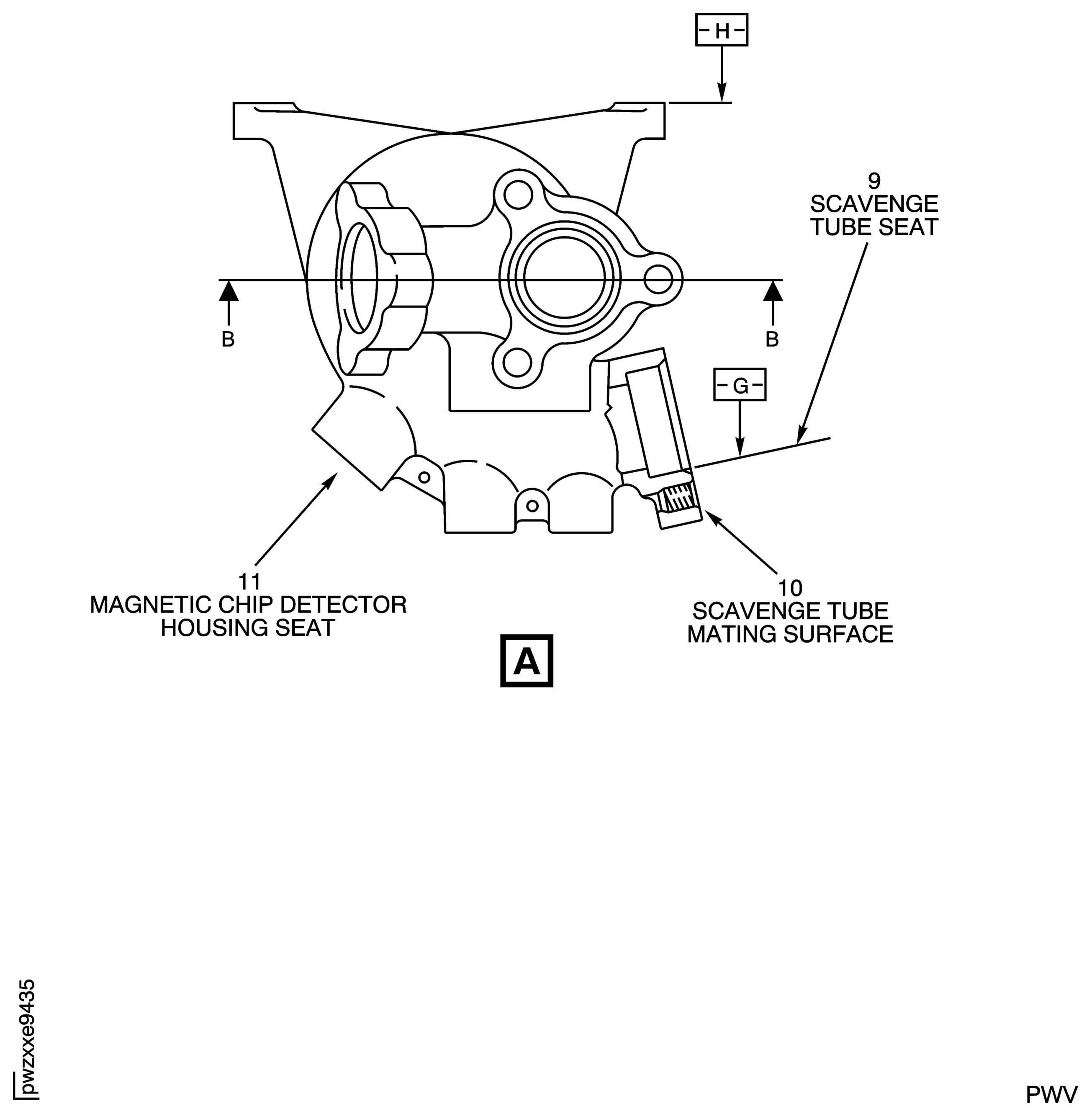 Locations on the Oil Filter Casing Assembly (post SBE 79-0101)