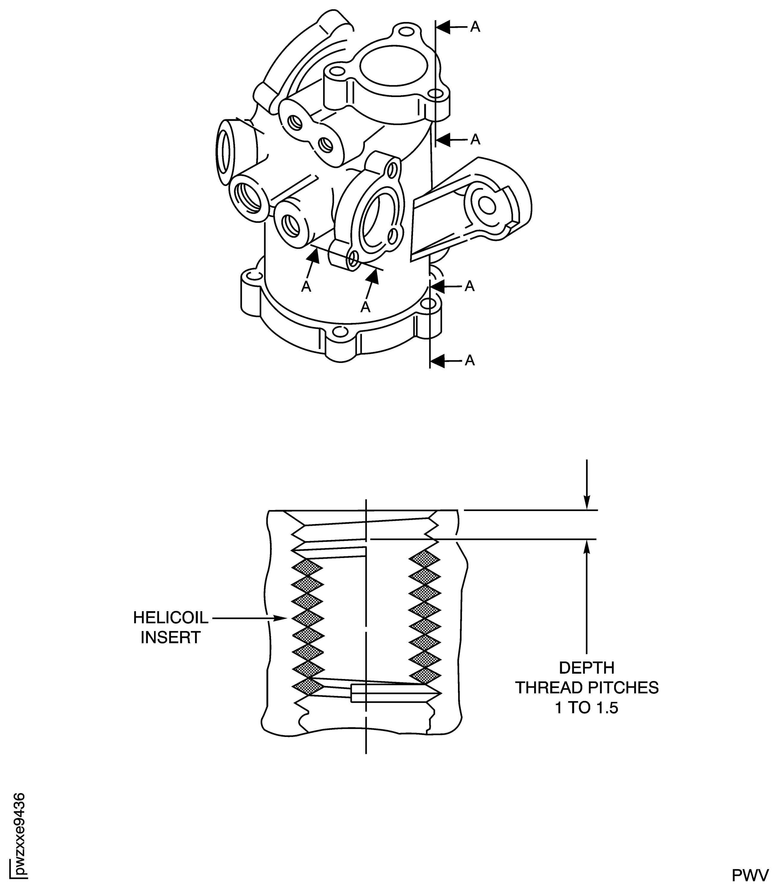 Replace the damaged or loose helicoil inserts (post SBE 79-0101)