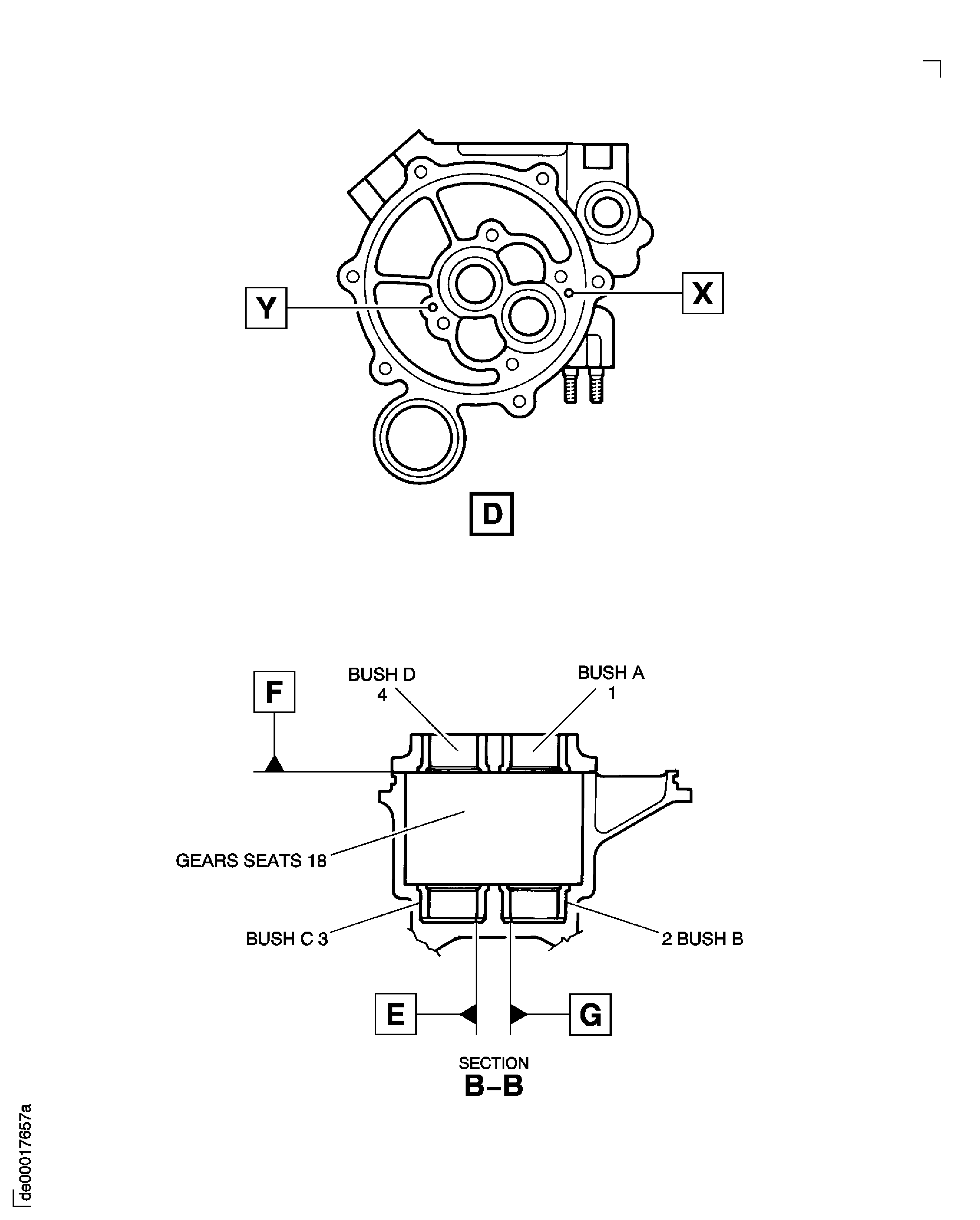 Locations on the Oil Pump Casing Assembly