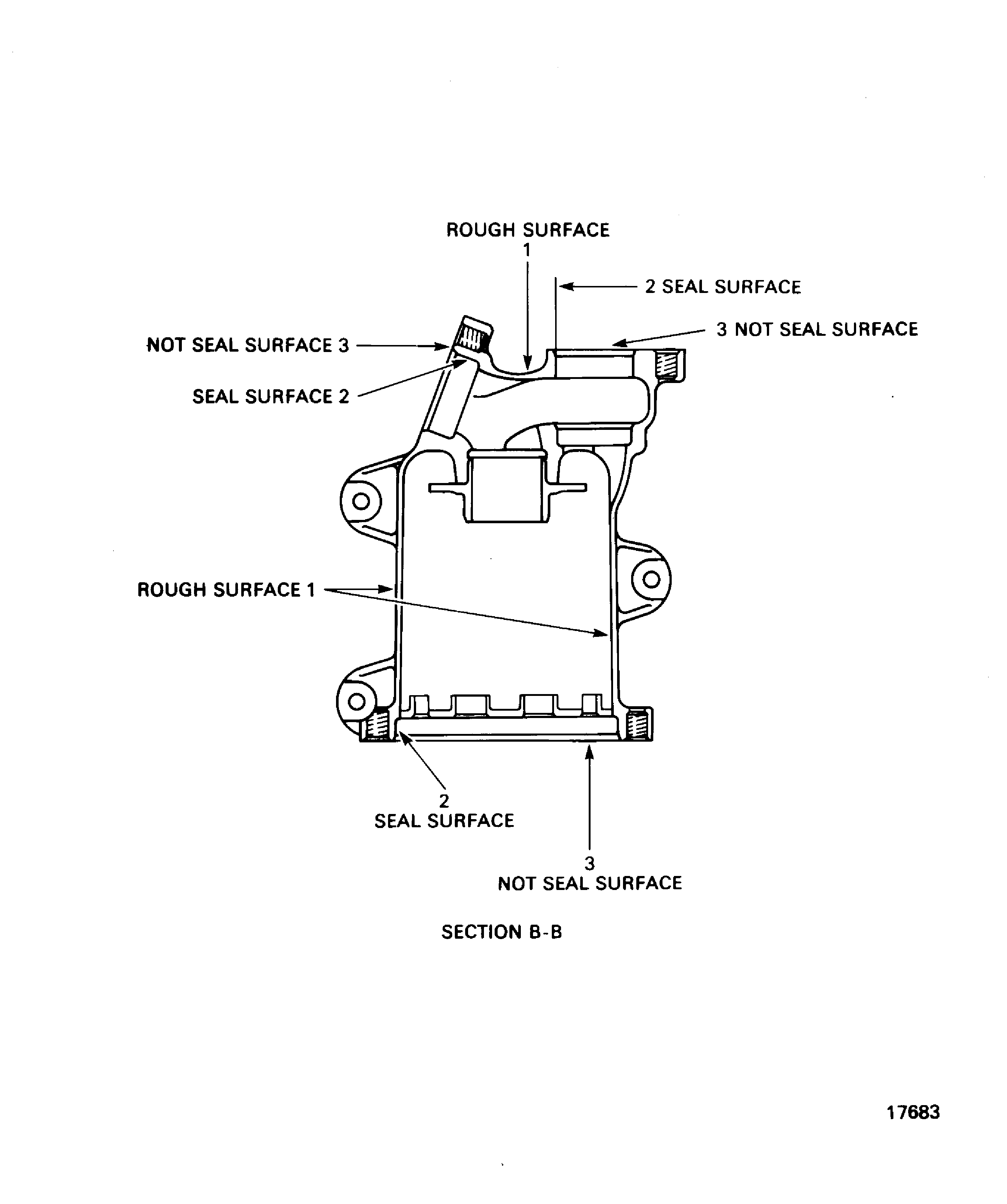 Locations on the Oil Filter Casing Assembly (pre SBE 79-0101)