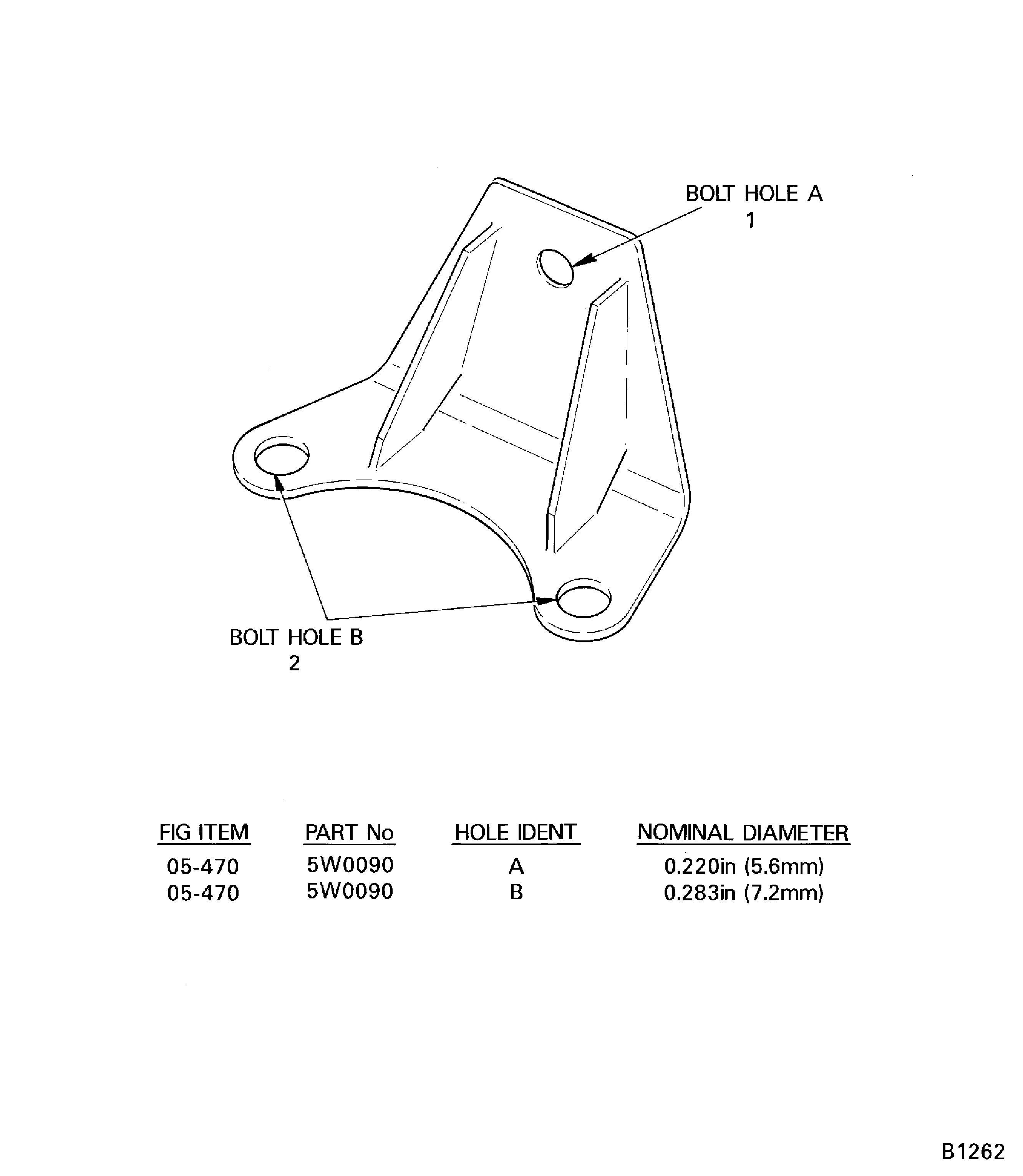 Bracket (05-470) Bolt Holes