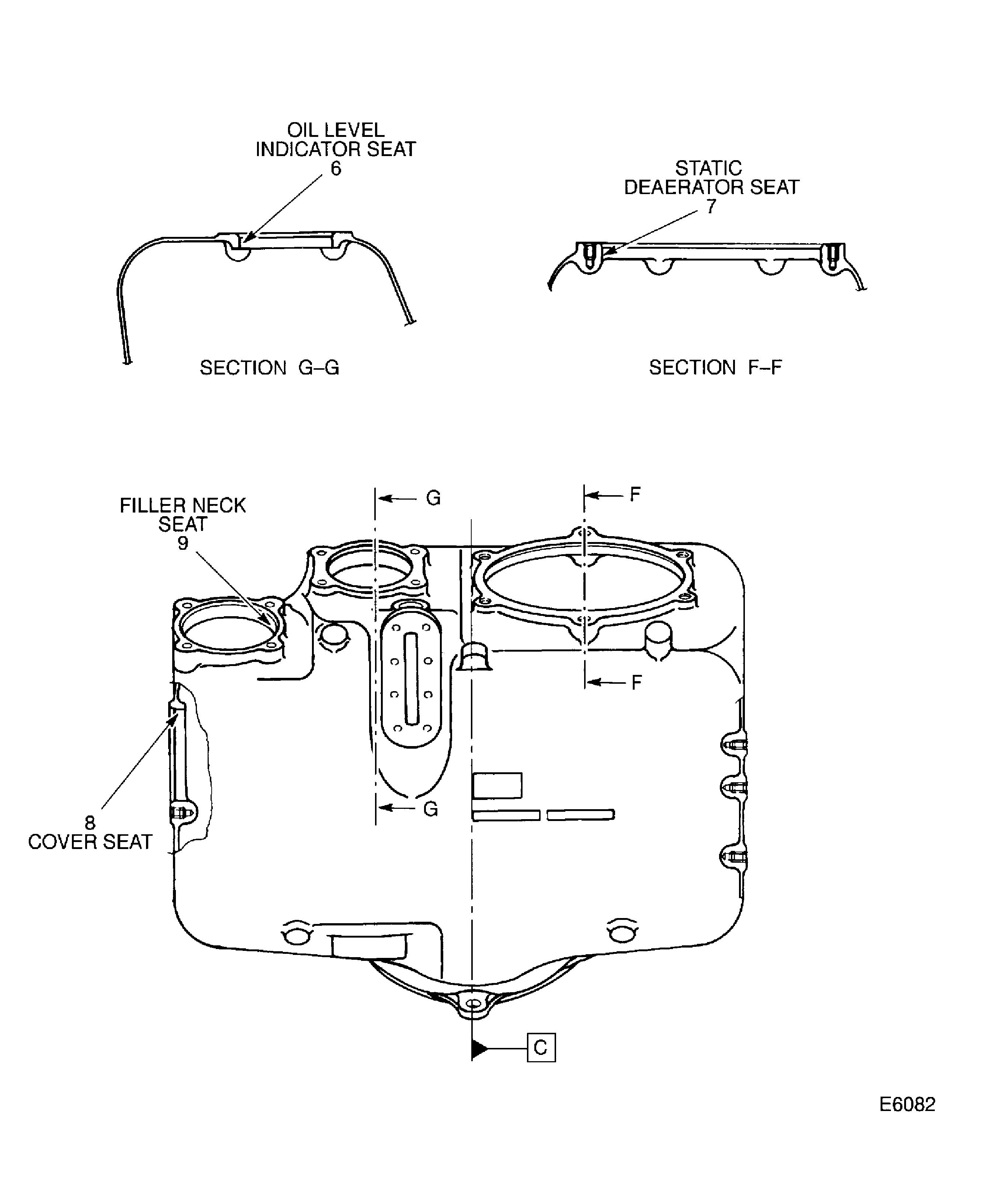 Locations On The Oil Tank Assembly (P/N 4B7195 and 4B7244)