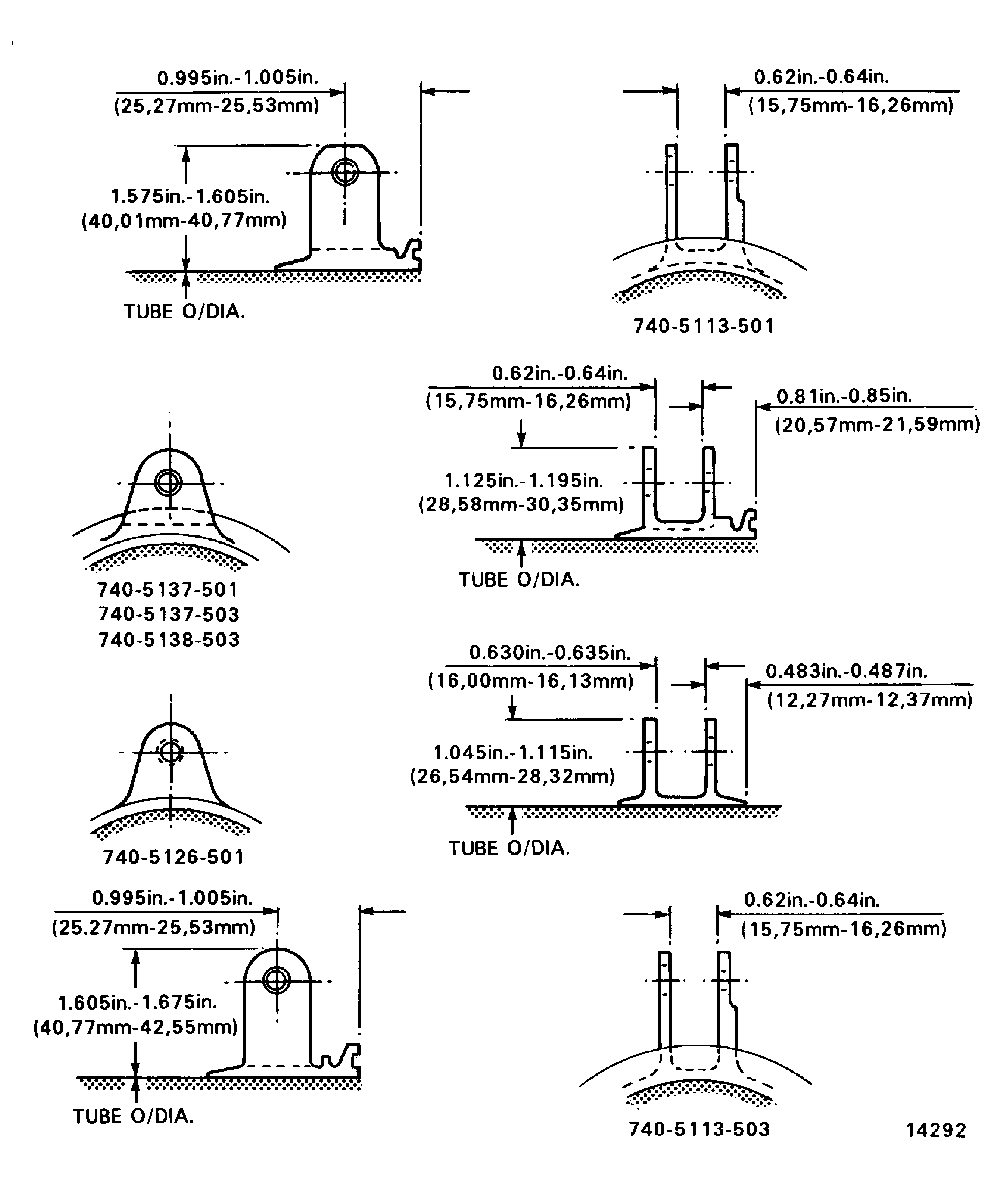 Support Lug Repair - Dimensions