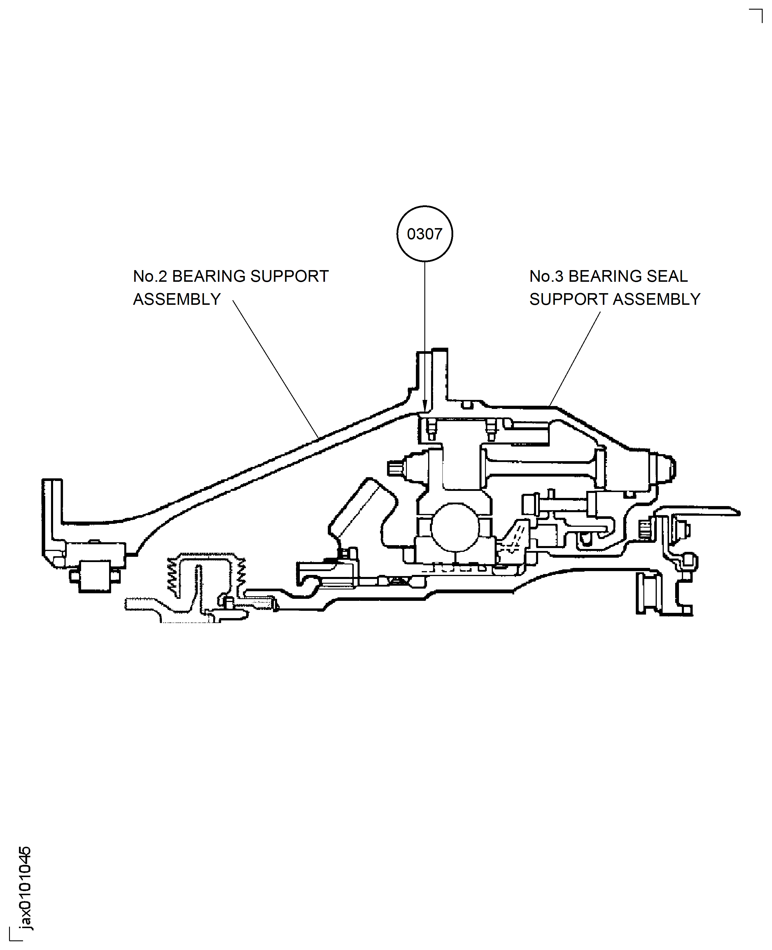Reference Fits And Clearances Of The No. 2 Bearing Support And The No. 3 Bearing Seal Support At Location 0307