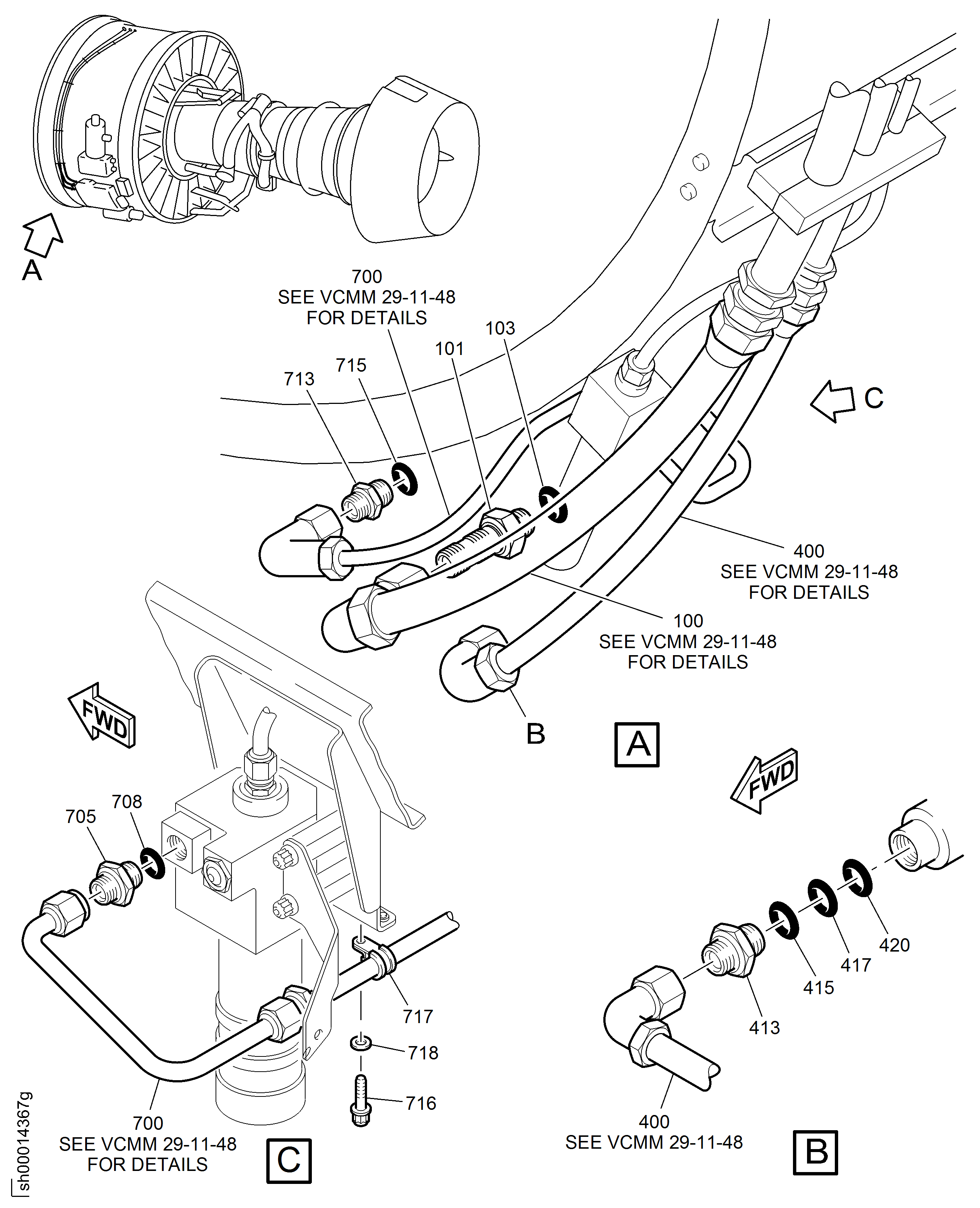 HYDRAULIC POWER - ENGINE MOUNTED HYDRAULIC TUBES