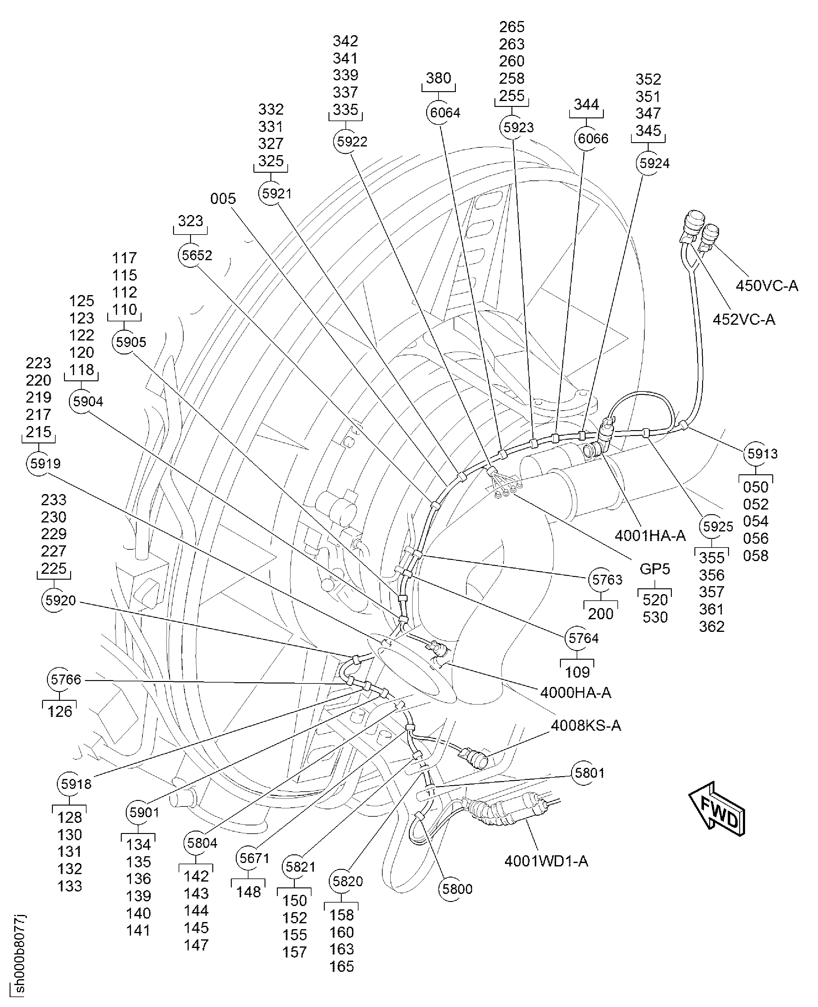 HARNESS CORE SERVICES FIRE (SYS A) NAC TEMP AND