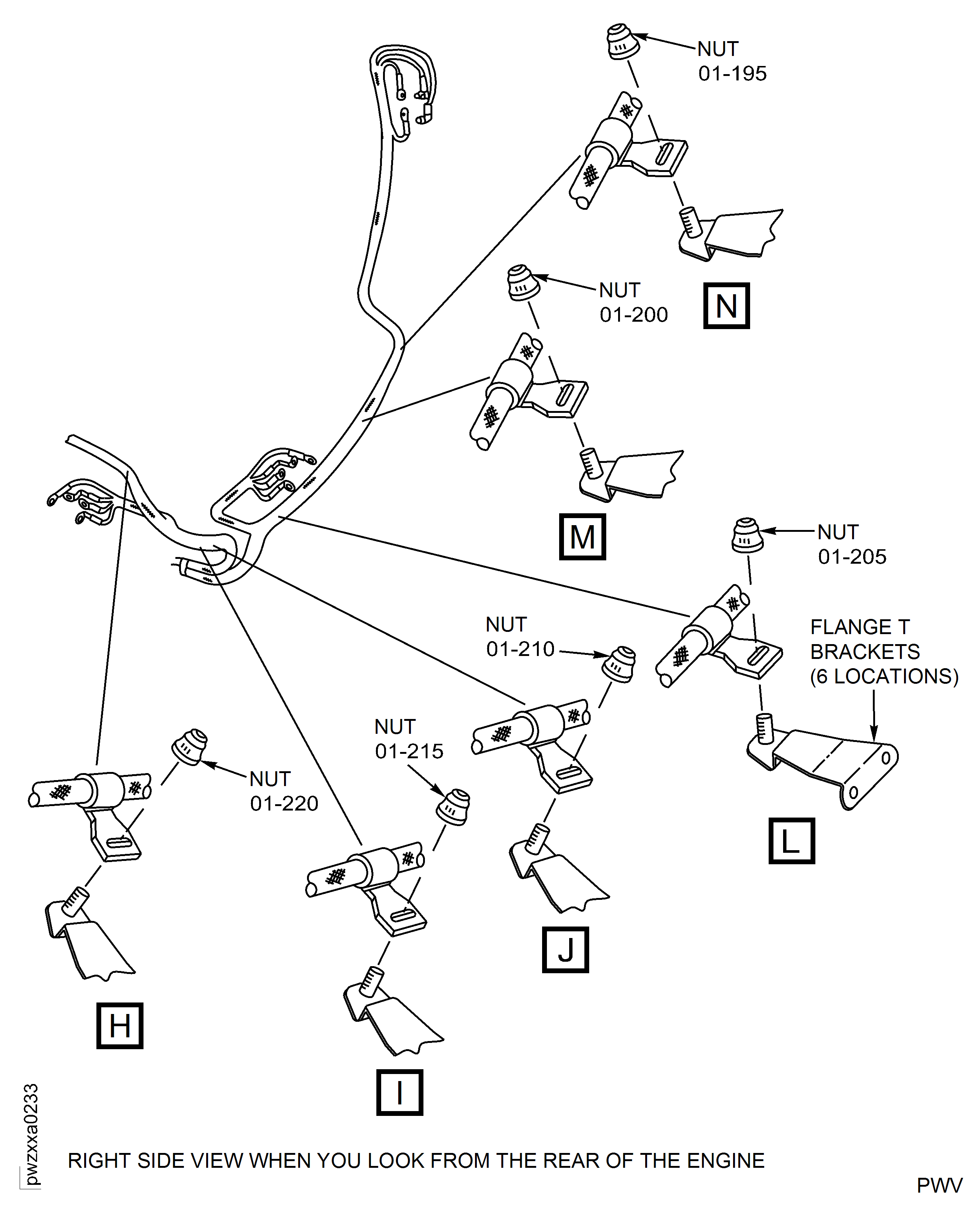 Installation of EGT Harness on T - Flange Brackets