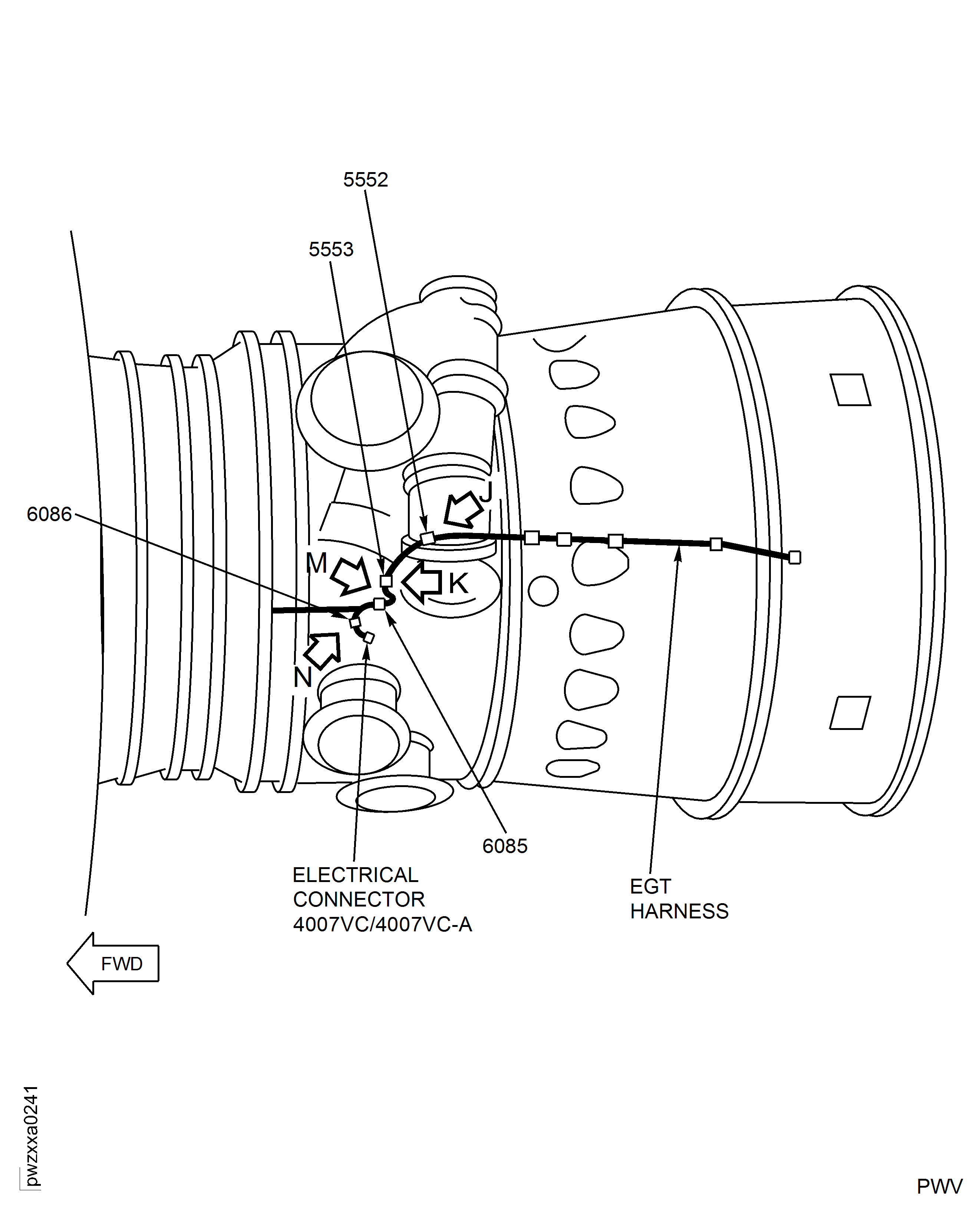 Post SBE 77-0015: Wiring Harness Clip Locations Forward of HPC