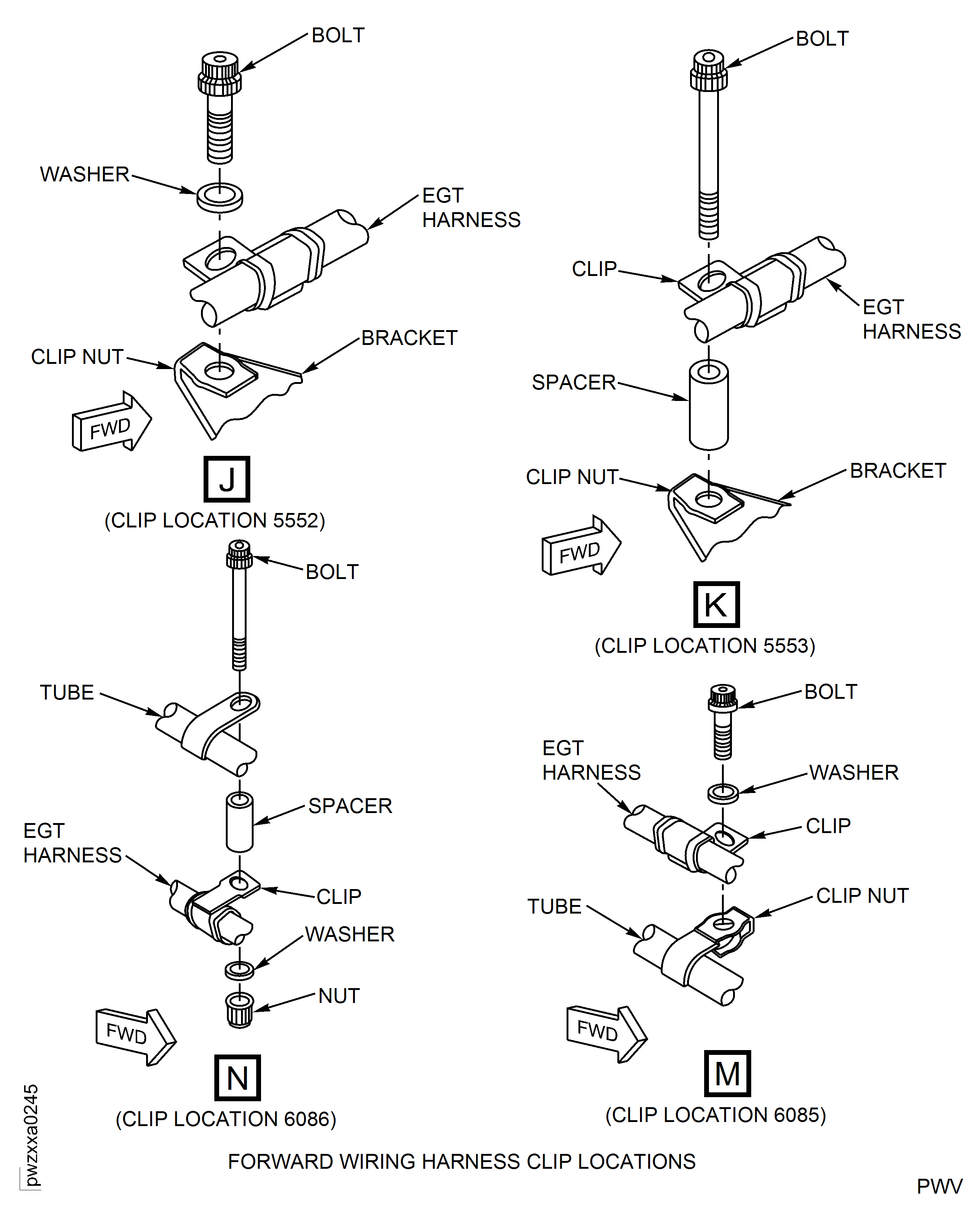 Post SBE 77-0015: Installation of EGT Harness Clips on Forward Side HPC
