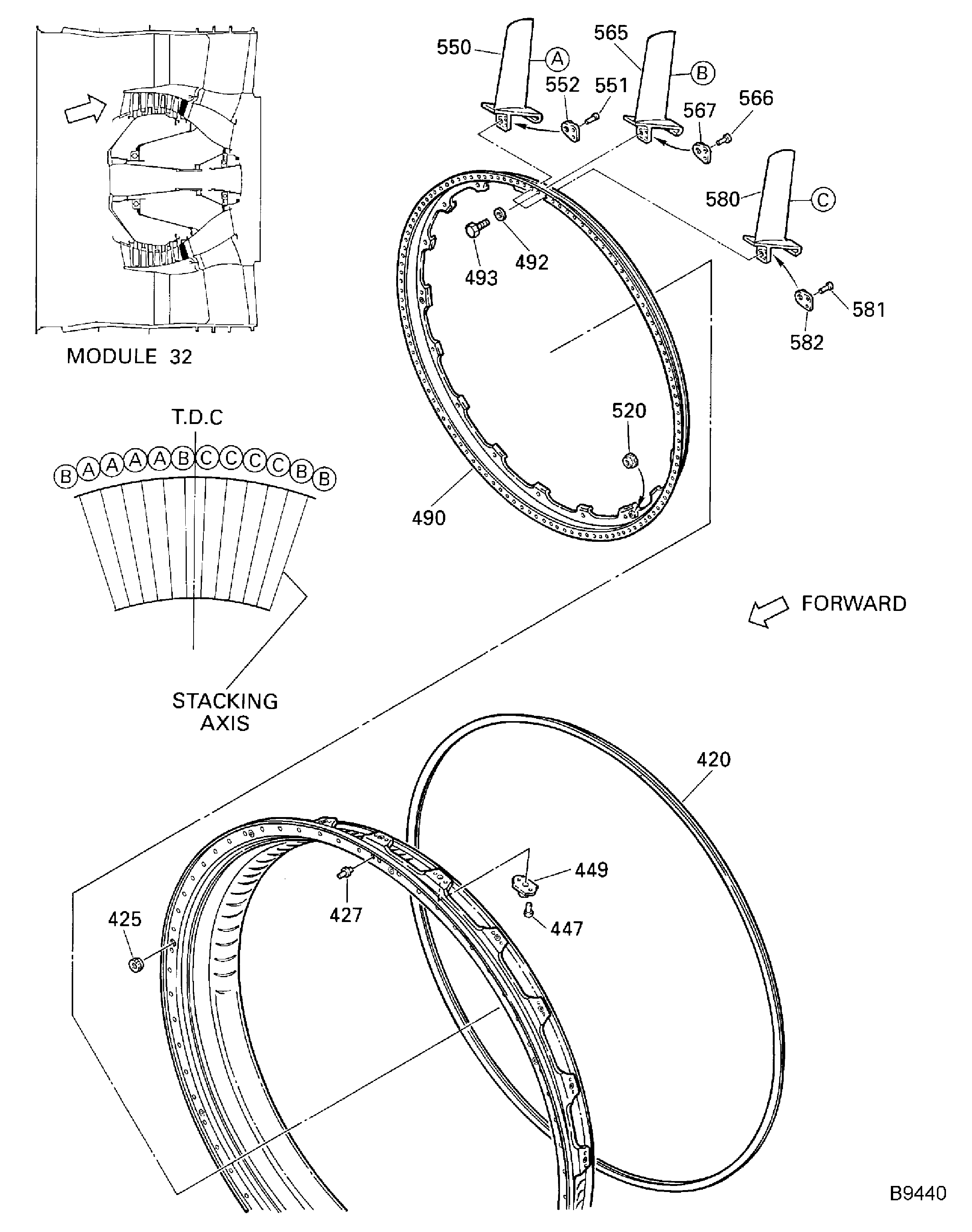 LP COMPRESSOR STAGE 2.5 VANES
