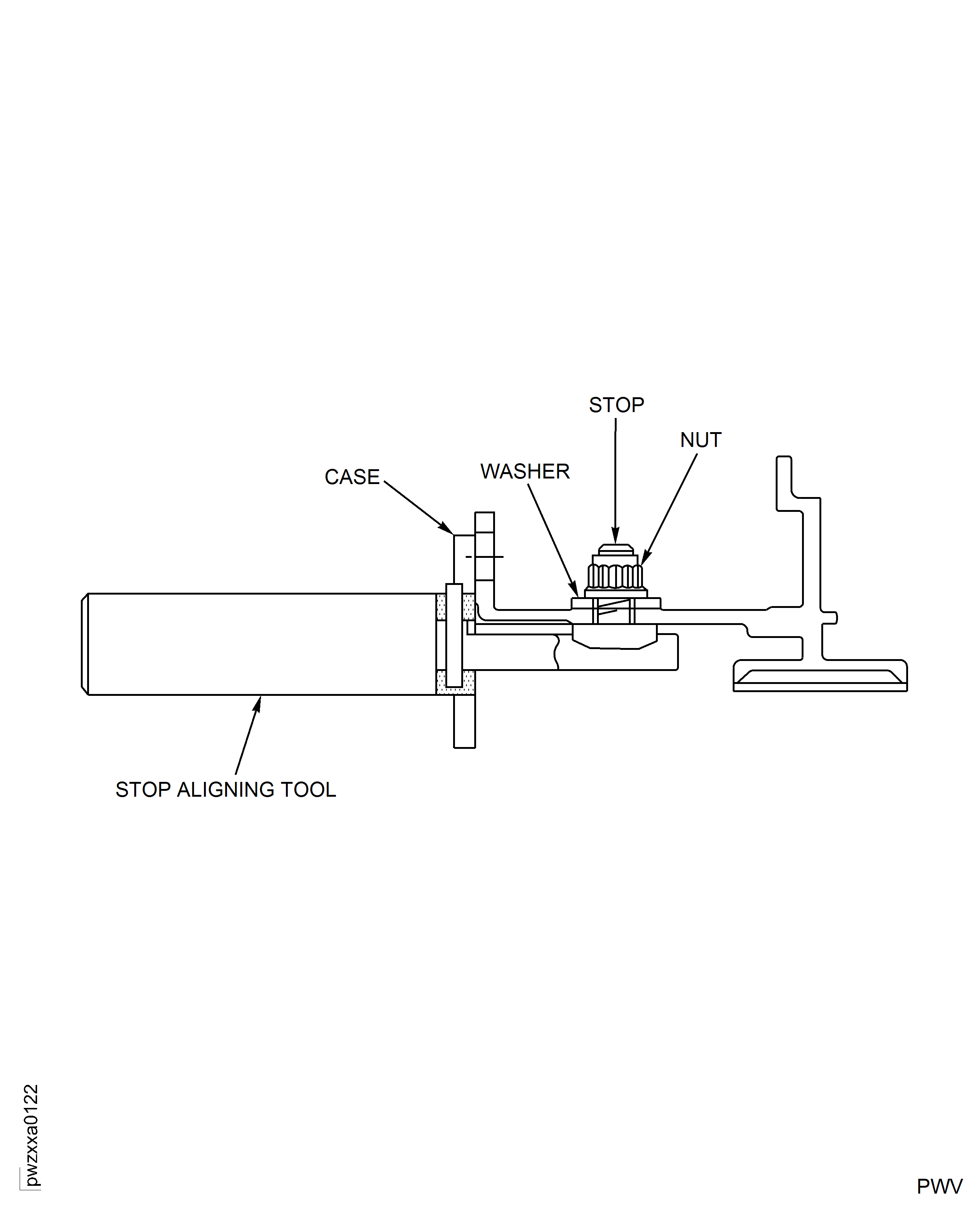 Install the Stator Vane Stops in the Stage 12 Rotor Path Case Assembly