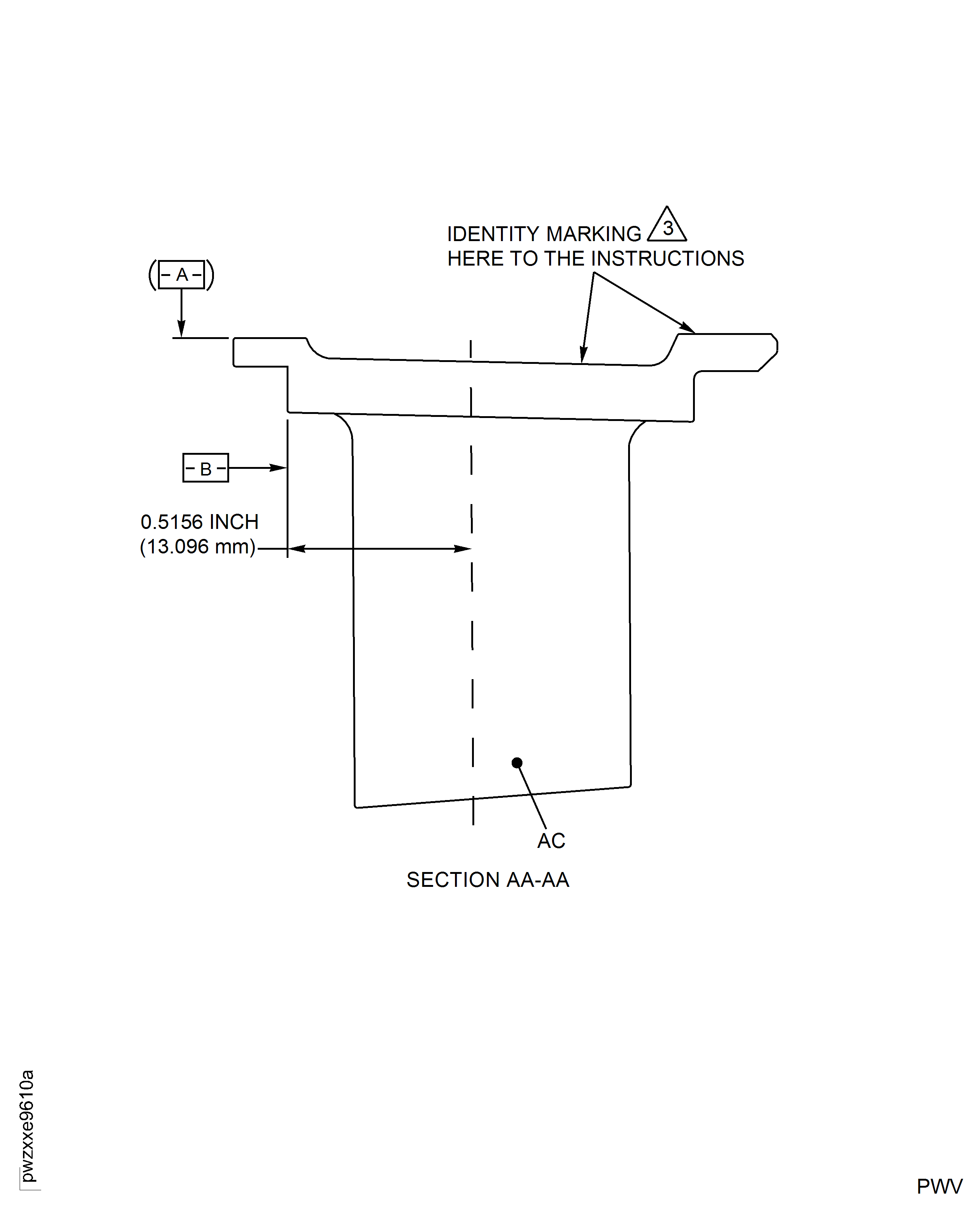 HP Compressor Stage 8 Stator Vane (Assembly C) - Repair Details and Dimensions