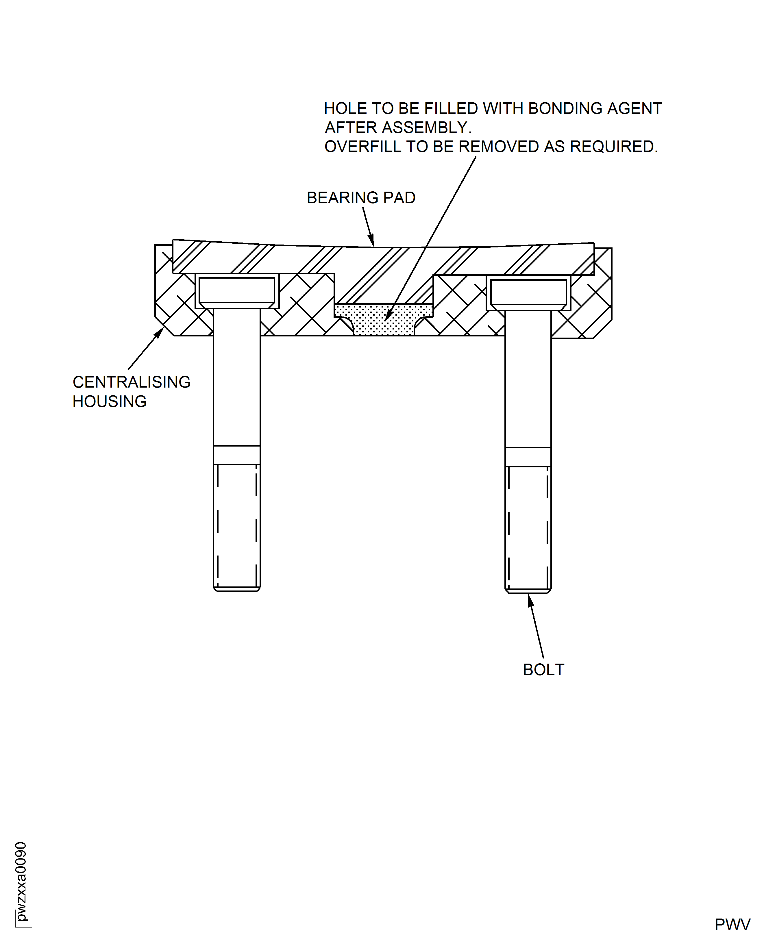 HP Compressor VIGV, Stage 3, 4 and 5 Vane Centralising Pads and Housing - Repair Details - Assembly A