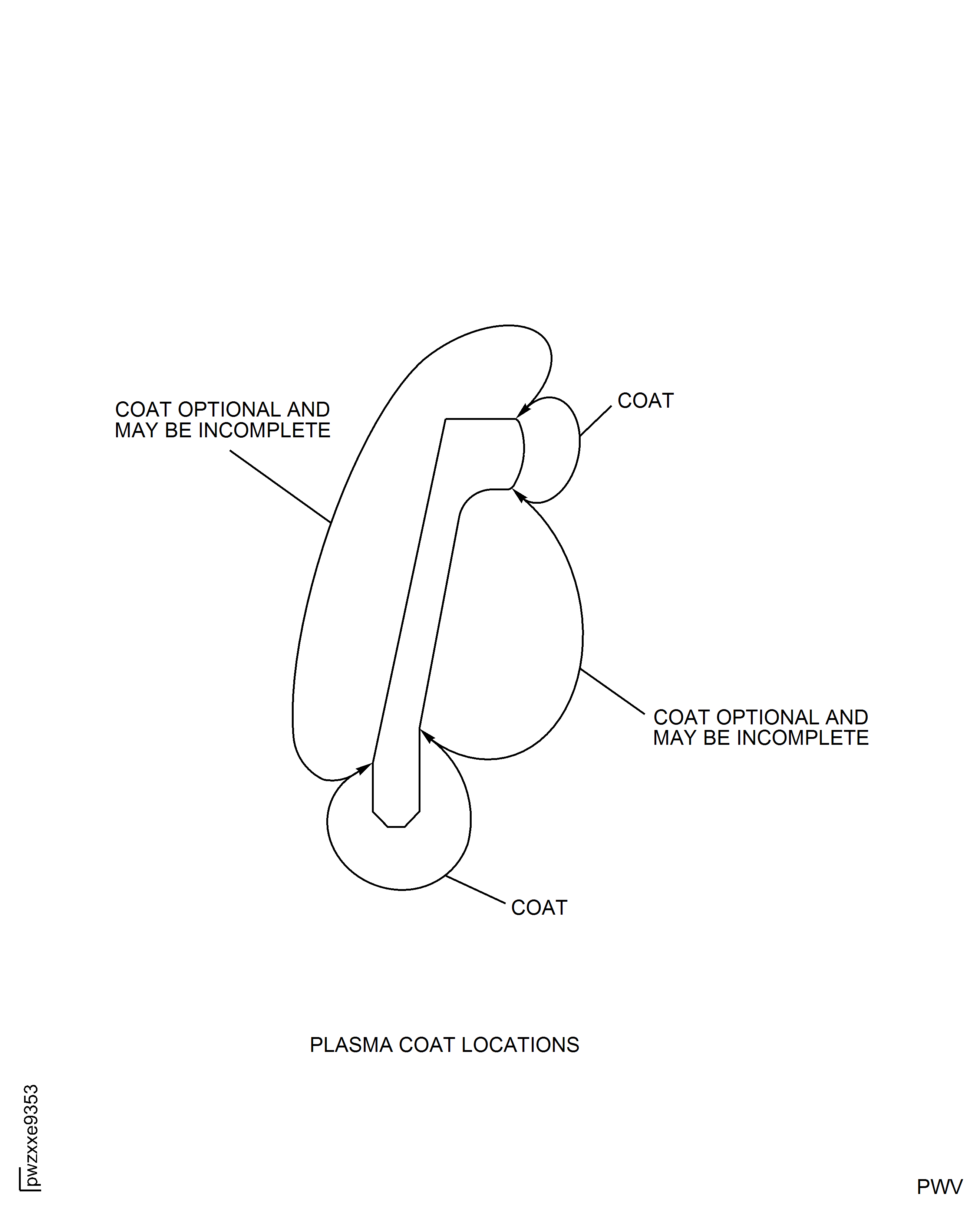Stage 2 HPT Seal - Plasma Coat Locations