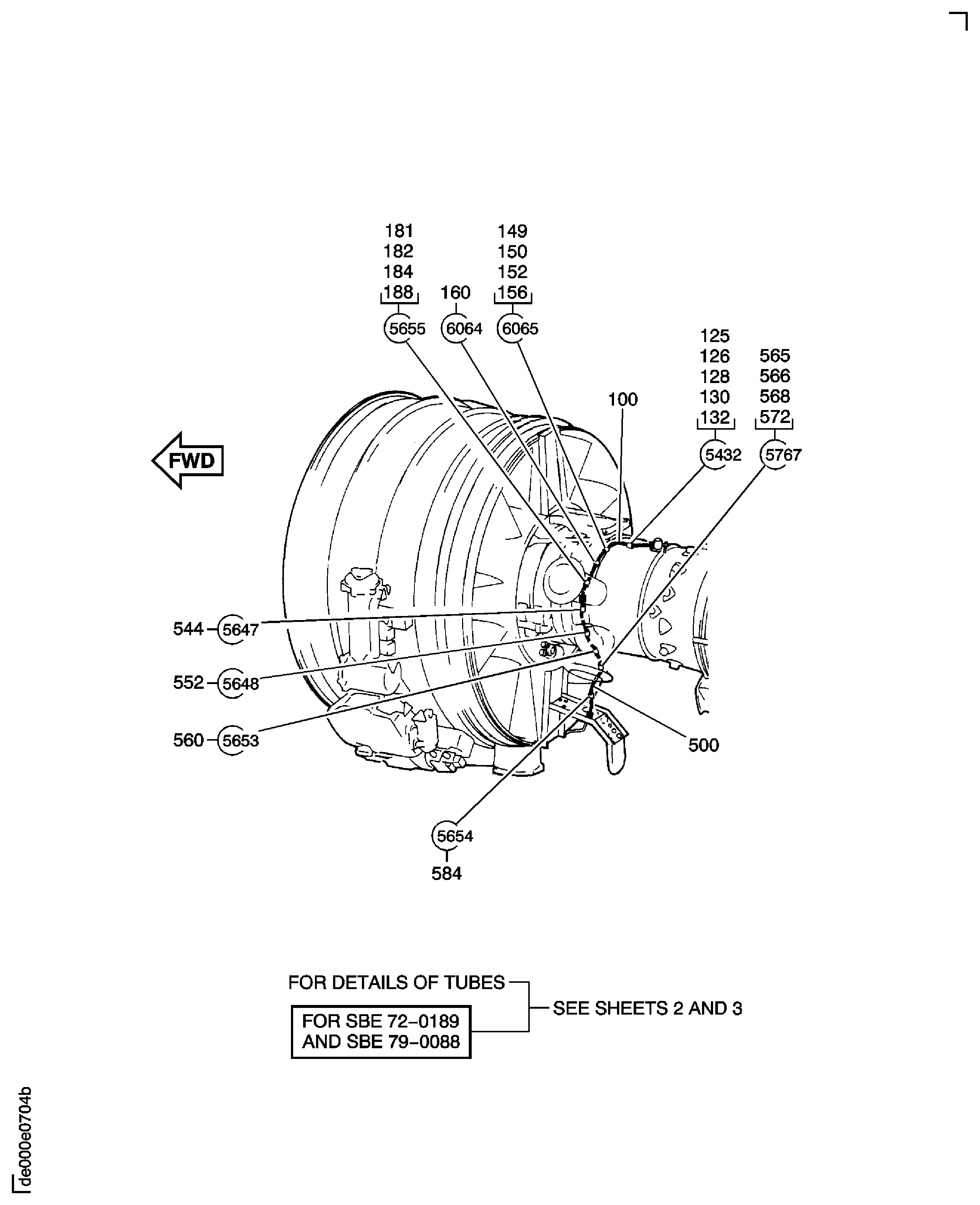 Bearing Compartment Cooling And Sealing Air Tubes