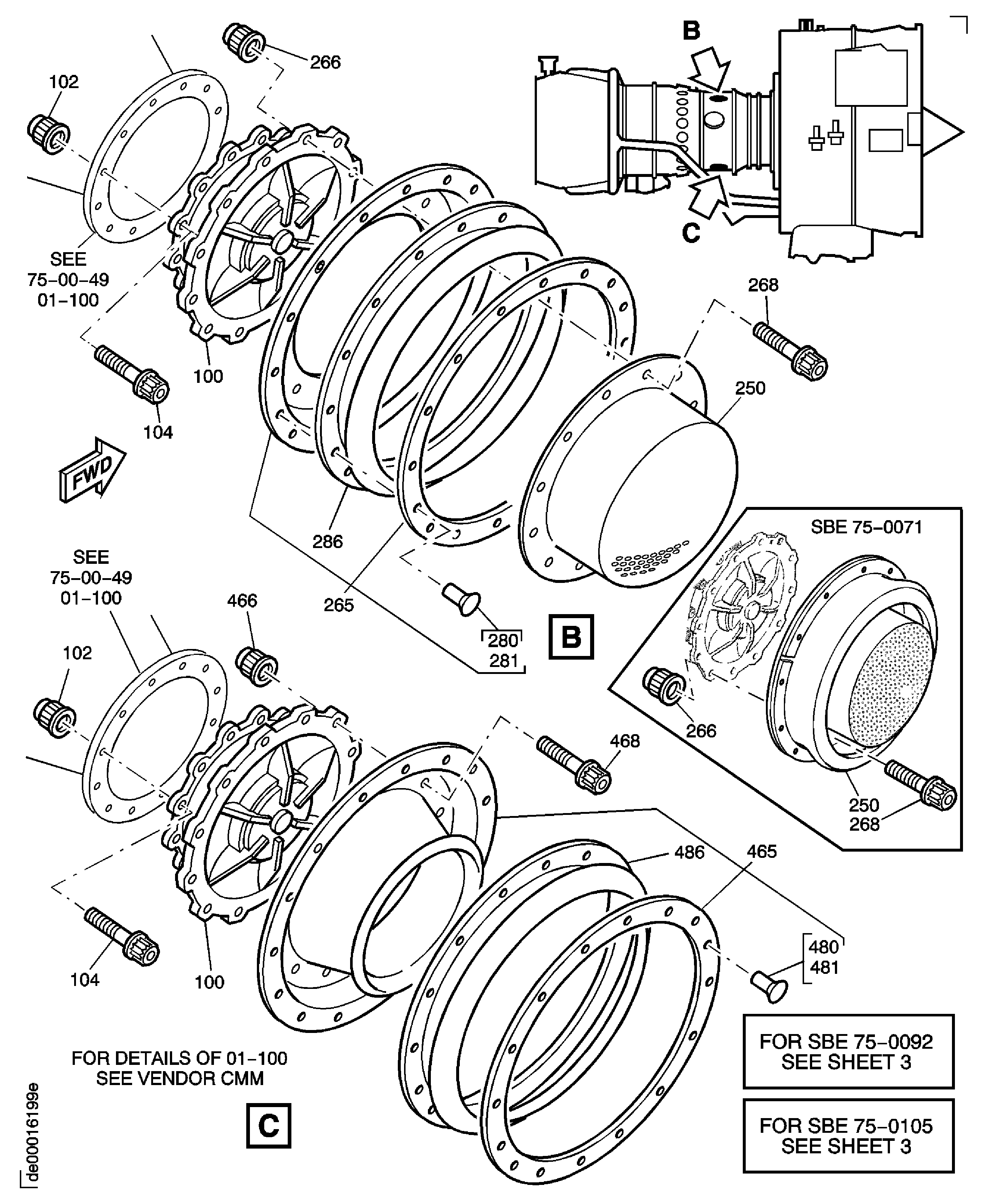 HPC Stage 7 Bleed Outlet Duct, Seal Assembly And Silencer Assemblies