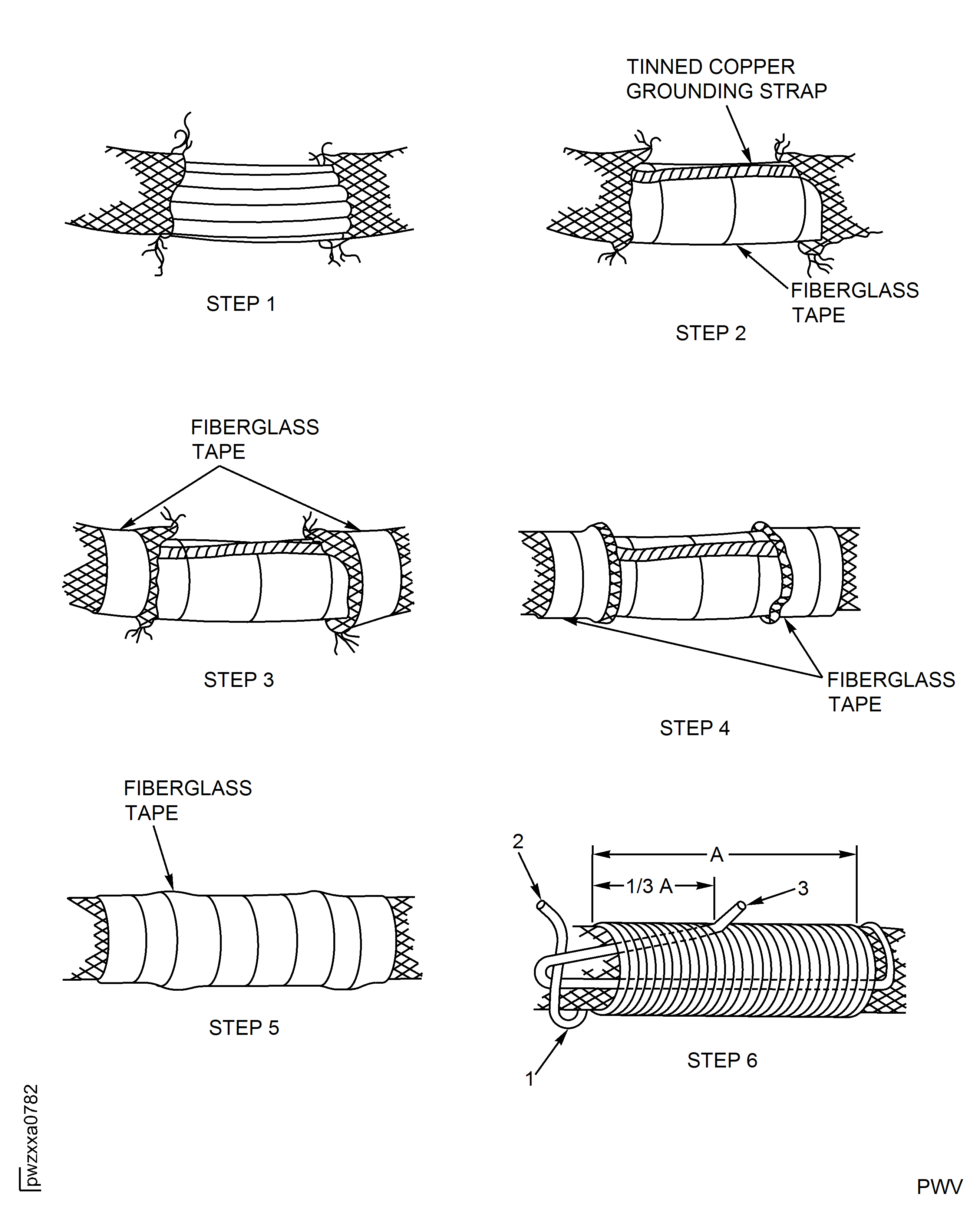 EGT Wiring Harness - Wire Braid Repair (VRS3862) Post SB 77-0015